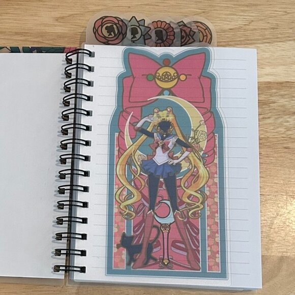 Sailor Moon Crystal 6” x 8” Plastic Divider Tab Journal By Just Funky - Picture 3 of 7